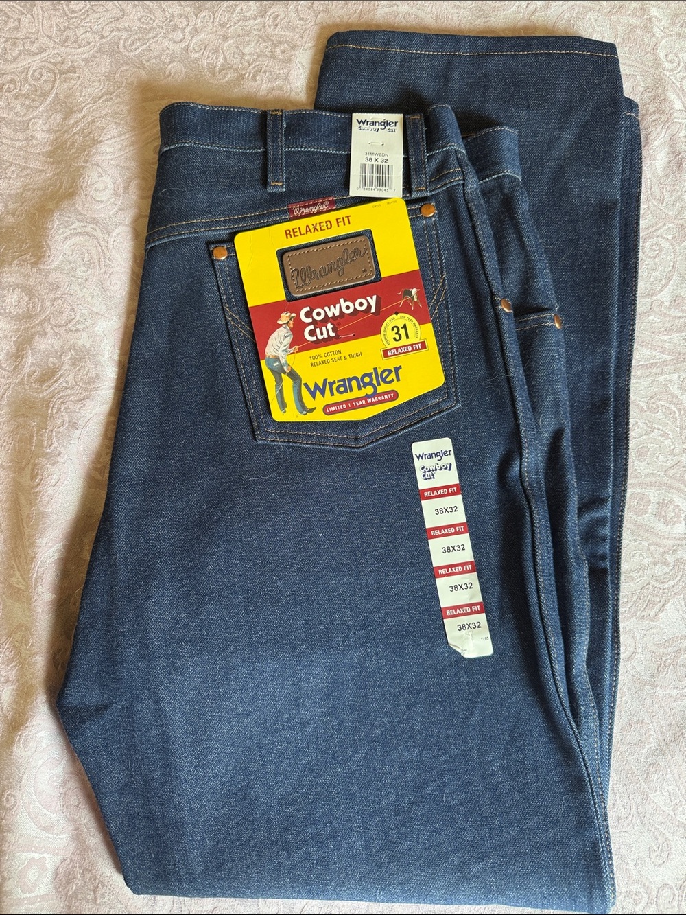 Wrangler Men's Relaxed Fit Jeans - Dark Blue Denim